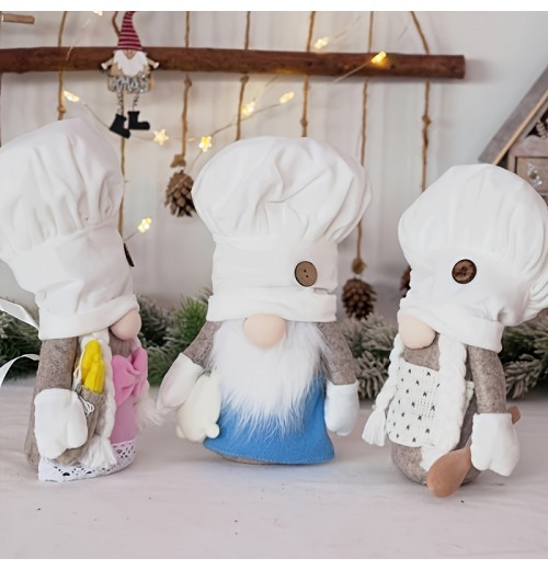 1pc, White Chef Hat Figure Doll