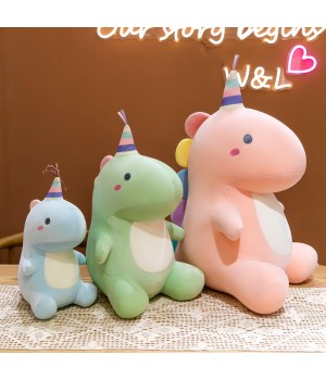 1pc New Creative Candy Color Dinosaur Plush Doll Sleeping Pillow For Children