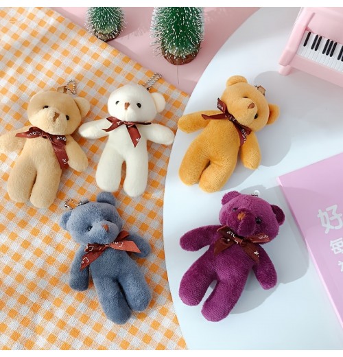 12cm/4.72inch Teddy Bear Plush Toy Siamese Bear Doll Bear Toy Small Gift Factory Wholesale Key Chain Pendant Gifts