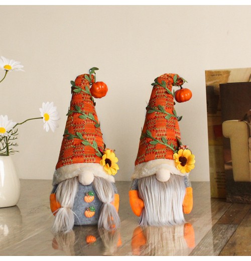 1pc Faceless Doll Dwarf Ornament, Pumpkin, Sunflower