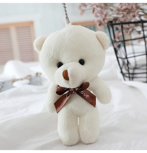 12cm/4.72inch Teddy Bear Plush Toy Siamese Bear Doll Bear Toy Small Gift Factory Wholesale Key Chain Pendant Gifts