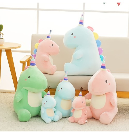 1pc New Creative Candy Color Dinosaur Plush Doll Sleeping Pillow For Children