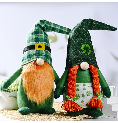 1pc, Holiday Suopplies, St. Patrick's Day Gnome Rudolph Doll